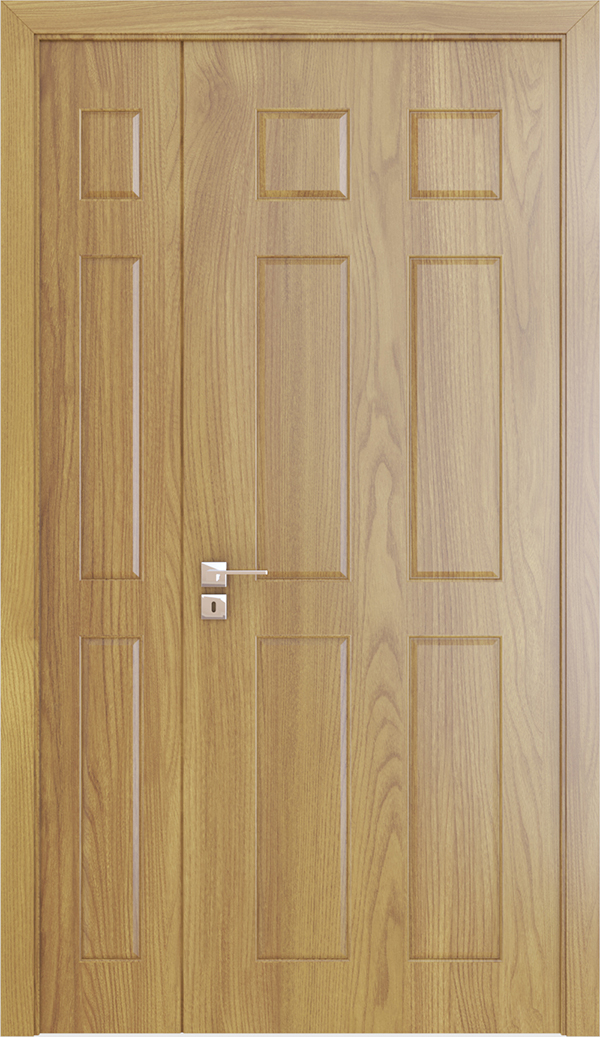 Cửa gỗ nhựa Composite 2 cánh lệch TM-Luxury 15